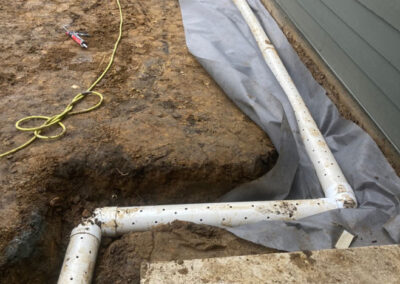 new drainage system being installed